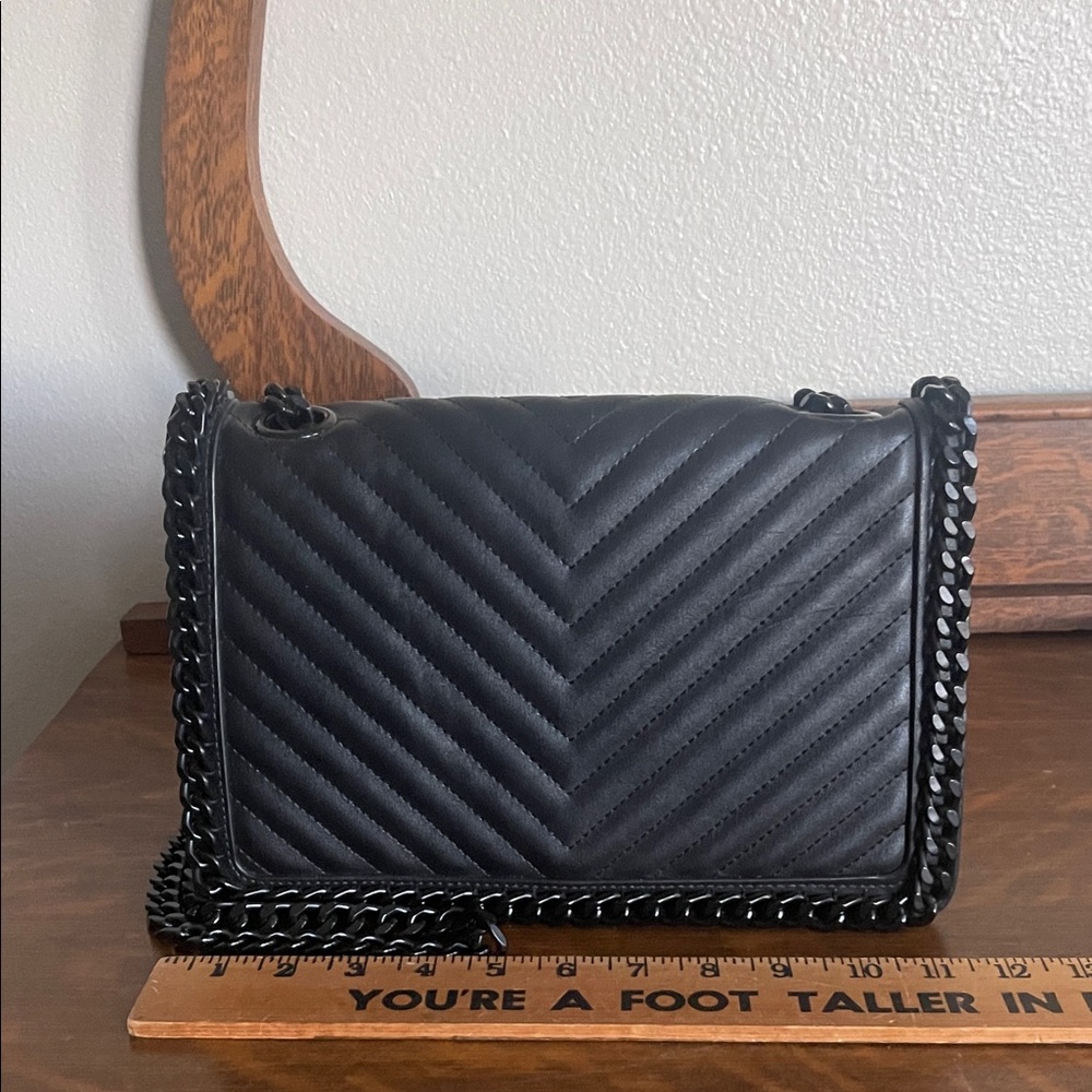Black Quilted Chain Shoulder Bag by Aldo